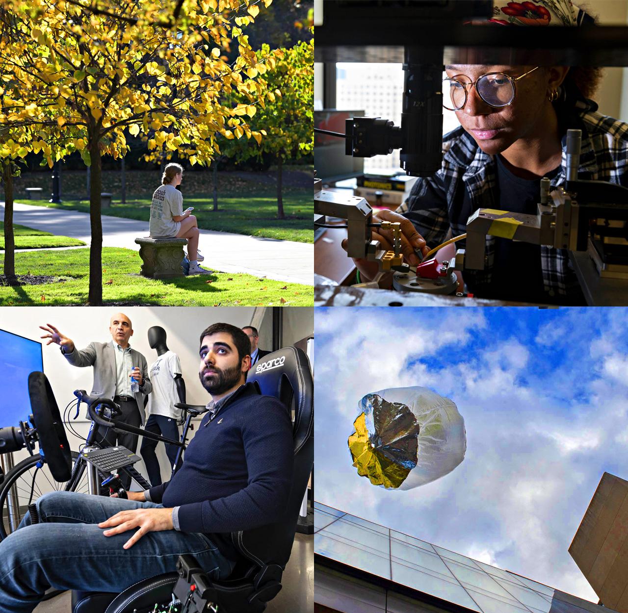 Engineering students doing research